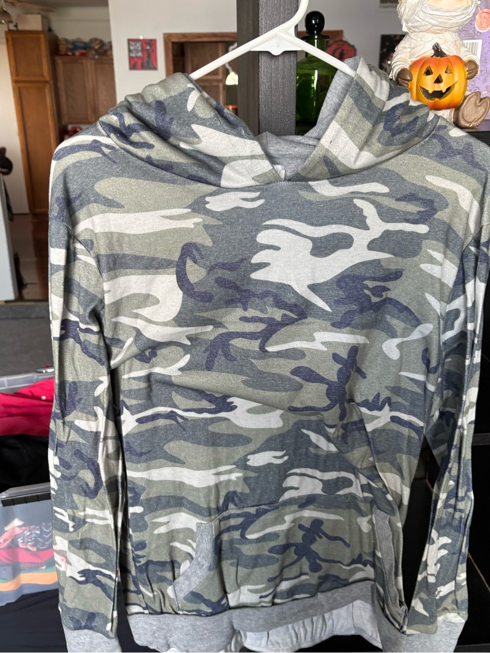 Kids' Camo Hooded Sweatshirt - Olive/Gray